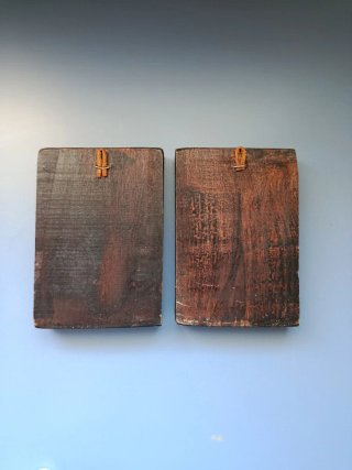 Pareja Iconos Bizantinos Madera