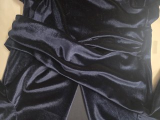 Vestido Zara Terciopelo Azul Marino Talla XS