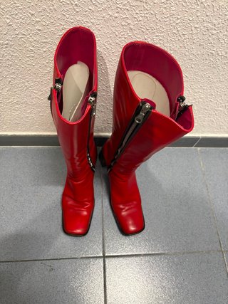 Botas altas piel rojas Freelance T39