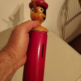 Salvadanaio in legno Pinocchio