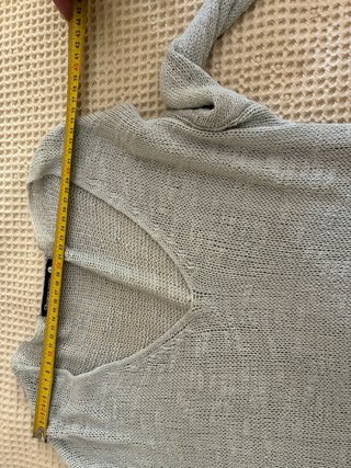 Jersey largo gris tejido fino