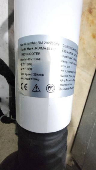 Patinete Eléctrico RUIMA 48V 500W 13AH