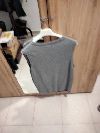 Chaleco de punto gris para hombre