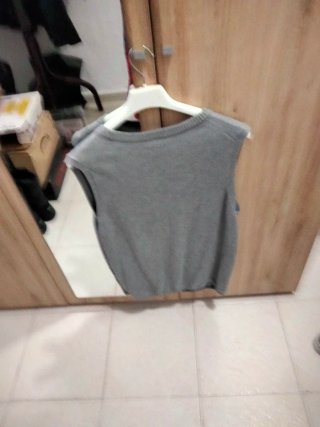 Chaleco de punto gris para hombre