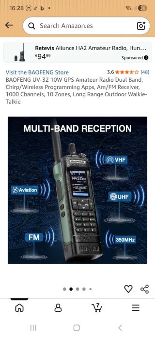 Walkie Talkie Baofeng UV-32 GPS