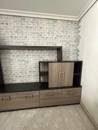 Mueble de TV modular madera y cristal