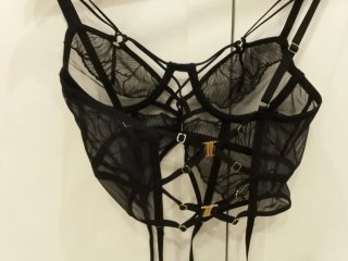 Conjunto lencería negro encaje S