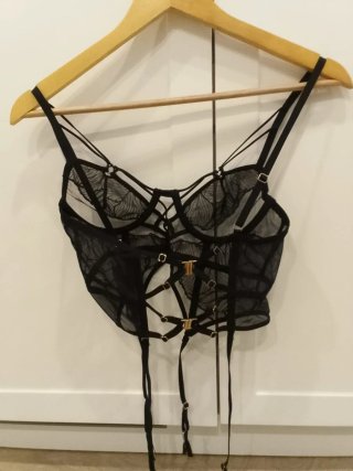 Conjunto lencería negro encaje S