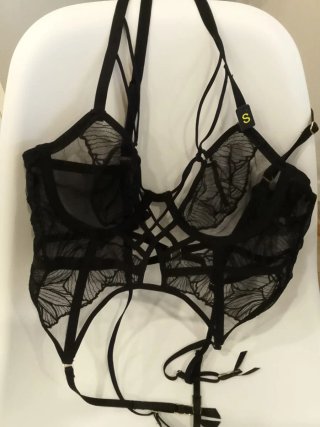 Conjunto lencería negro encaje S