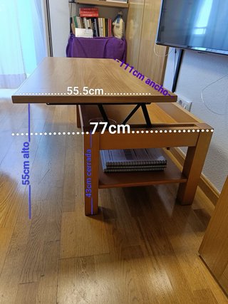 Mesa de centro elevable