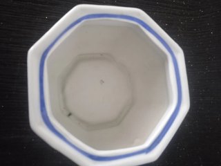 Maceta porcelana azul y blanca
