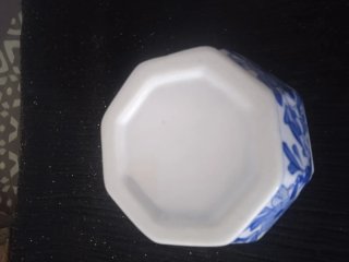 Maceta porcelana azul y blanca