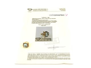 sortija oro 18k con piedra con diamante