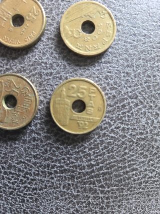 Lote 4 monedas 25 pesetas