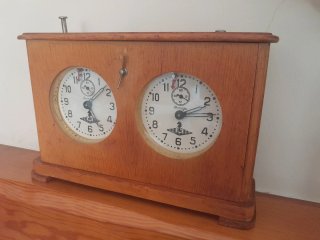Reloj Ajedrez soviético Madera 1960s