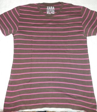Camiseta de rayas y manga corta Zara talla XL/42