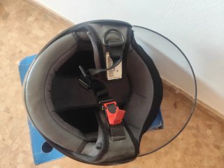 Casco Moto Abierto Negro con Visera