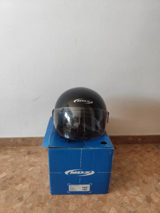 Casco Moto Abierto Negro con Visera