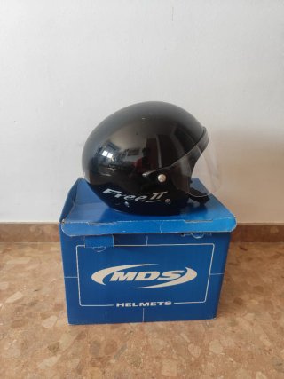 Casco Moto Abierto Negro con Visera