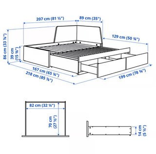 Cama Ikea Frekke con cajones