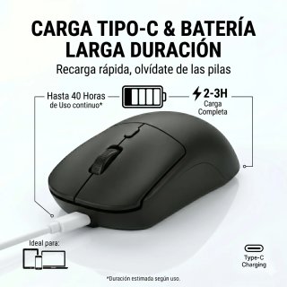 Ratón inalámbrico (Bluetooth + USB)