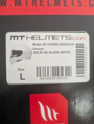 Casco Moto Modular MT Genesis SV Blanco talla L