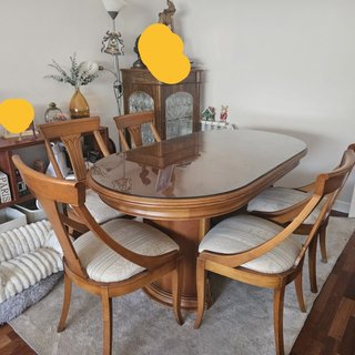 Mesa comedor extensible madera cristal