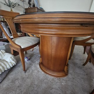 Mesa comedor extensible madera cristal