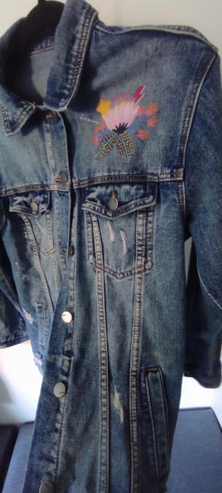 Chaqueta vaquera bordada mujer