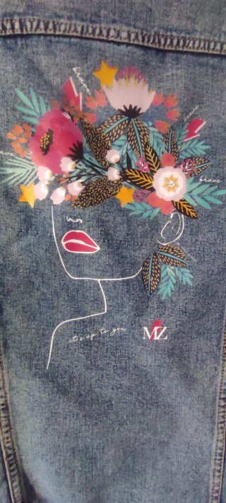 Chaqueta vaquera bordada mujer