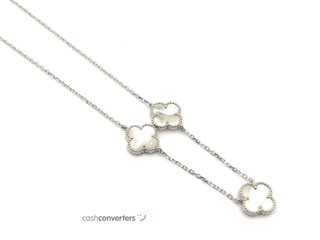 gargantilla plata 925mm con piedra con nacar 22cm