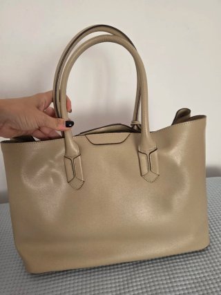Bolso Tote Ralph Lauren Beige Dorado