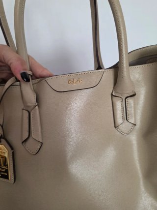 Bolso Tote Ralph Lauren Beige Dorado