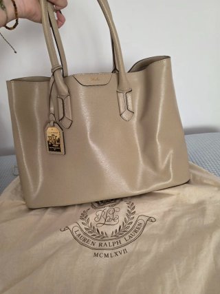 Bolso Tote Ralph Lauren Beige Dorado