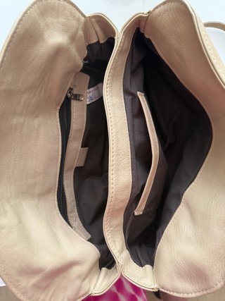 Bolso de mano pequeño de piel original beige