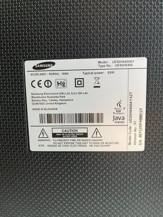 Samsung Tv Smart Led Full HD UE50H6400AY x ricambi