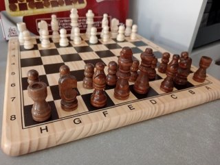 Juego de mesa Damas y Ajedrez de madera