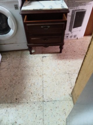 Mesita de noche madera y mármol