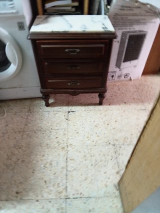 Mesita de noche madera y mármol