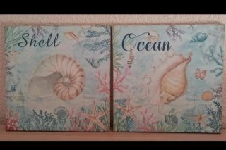 2 Cuadros Marineros Shell y Ocean