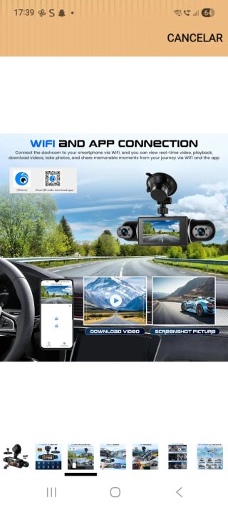 Dashcam 3 Pulgadas WiFi GPS Rotación 360º