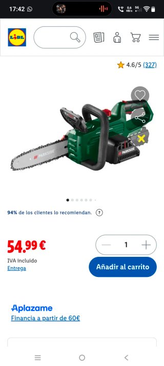 Motosierra a batería PARKSIDE