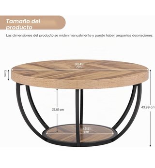 Mesa de centro redonda Tribesigns