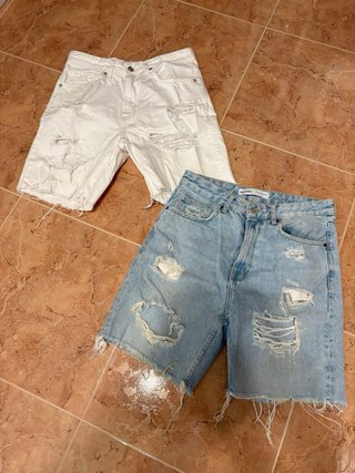 Pantalones cortos vaqueros Bershka desgastados