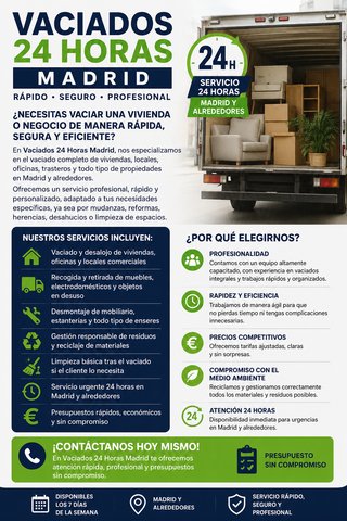 Vaciados 24 Horas Madrid y recogida de escombros