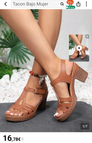 Sandalias mujer velcro marrones