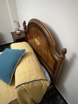 Estructura cama madera 105 cm y colchon