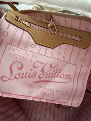 Louis Vuitton Neverfull MM Blanco Rosa nuevo.