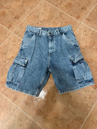 Pantalones cortos vaqueros multibolsillos chico