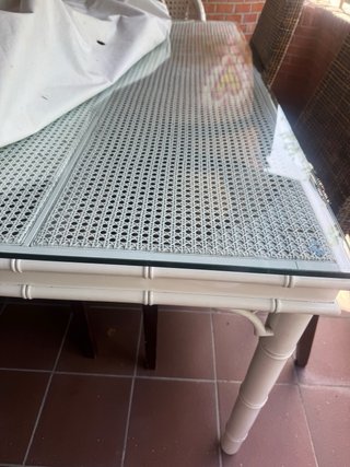 Mesa Terraza/Jardín Blanca Cristal